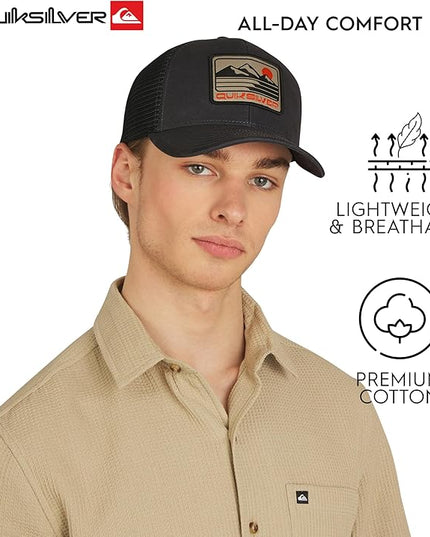 Quiksilver Men's Premium Cotton Adjustable Snap Back Logo Baseball Cap
