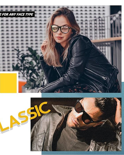Joopin Square Sunglasses Polarized UV Protection Trendy Designer Sun Glasses Men Women