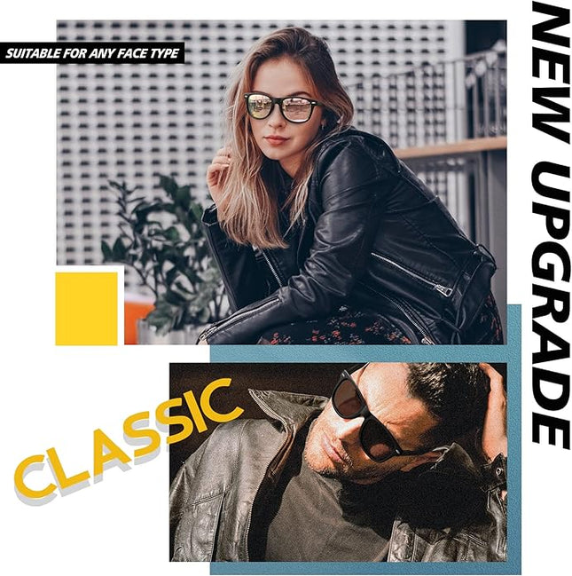 Joopin Square Sunglasses Polarized UV Protection Trendy Designer Sun Glasses Men Women
