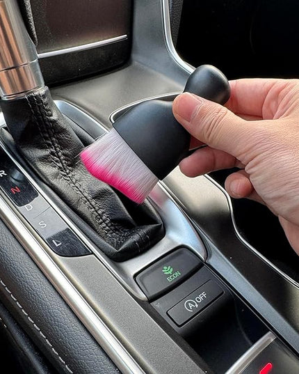 Car Detailing Brush, Soft Bristle Cleaning Brush, Scratch-Free Auto Duster Tool for Dashboard, Air Vents, Leather & Interior Cleaning (Black&Rose)