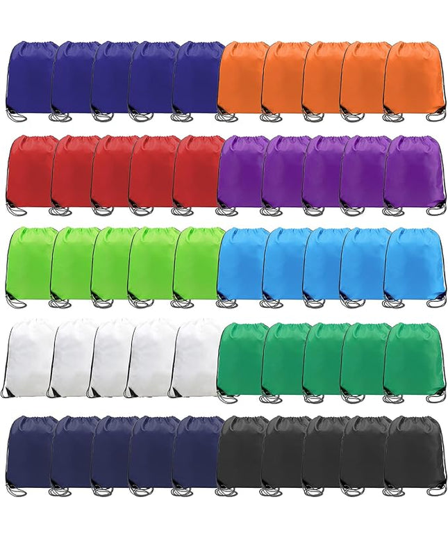BeeGreen Drawstring Backpack Bags 20,30,50 Packs Reflective String Bags for Gym Sport Trip Cinch Sack DIY for Women Men
