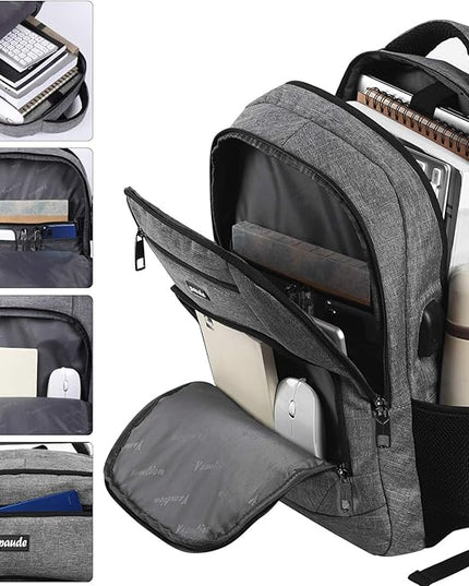 Paude Travel Backpack for Men and Women,17.3 inch School Backpack for Teens,Laptop Backpack with USB Charging port for Business College Trip