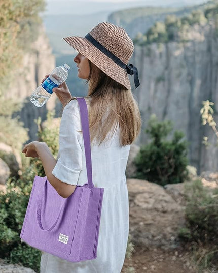 Valleycomfy Corduroy Tote Bag for Women Travel Crossbody Bag Purse Women Shoulder Bags Work Handbags Everyday Hobo Bag
