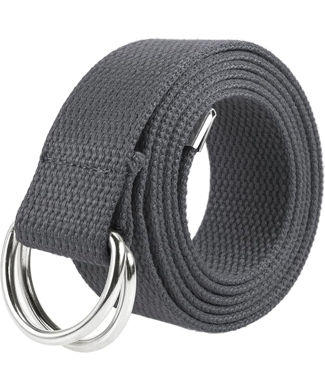 Gelante Canvas Web D Ring Belt Silver Buckle Military Style for men & women 1 or 3 pcs