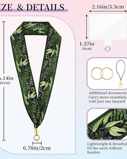 ZOOEASS Phone Lanyard Charm with Tether Tab Neck Lanyards for ID Badges Car Key Women Cute Scarf Keychain Strap Around Neck