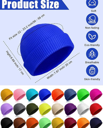 SATINIOR Fisherman Beanie Trawler Beanie Winter Watch Hat Roll up Edge Skullcap Unisex