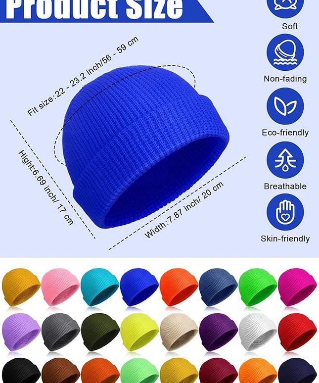 SATINIOR Fisherman Beanie Trawler Beanie Winter Watch Hat Roll up Edge Skullcap Unisex