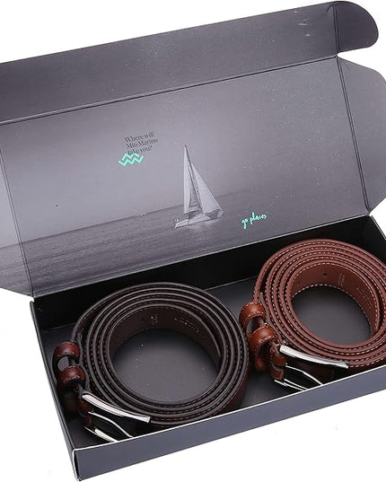Marino’s Premium Belt Men, Genuine Leather Dress Belt for Men, Casual Mens Belt in Gift Box