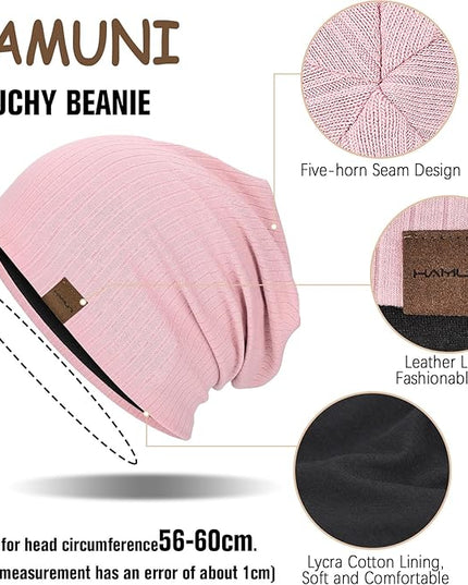 Slouchy Beanie for Men Women Soft Lightweight Running Beanie Hat Chemo Cap Skull Cap