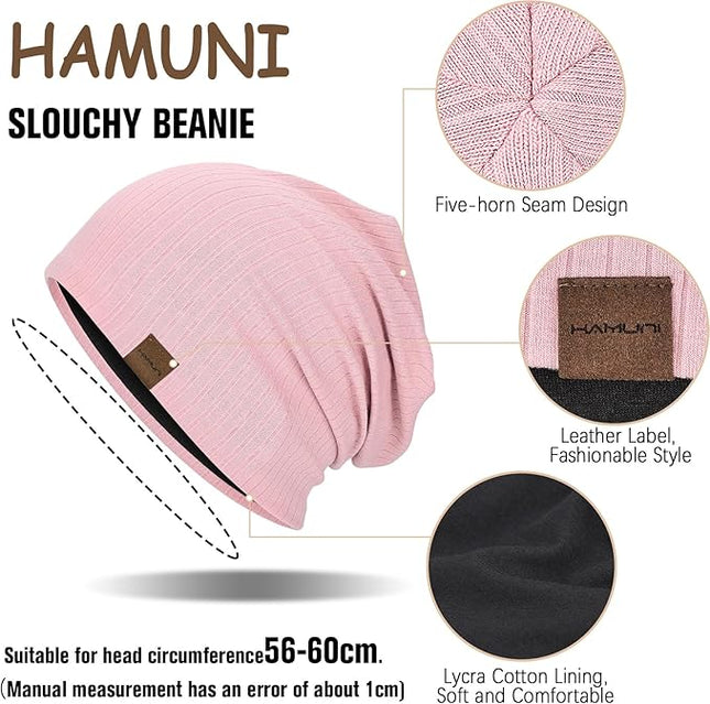 Slouchy Beanie for Men Women Soft Lightweight Running Beanie Hat Chemo Cap Skull Cap