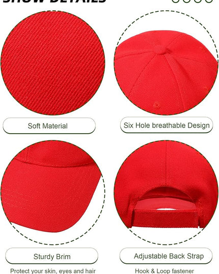 Handepo 24 Pcs Blank Baseball Cap Adjustable Back Strap Plain Blank Camouflage Hat Unisex Baseball Cap for Trucker Men Women