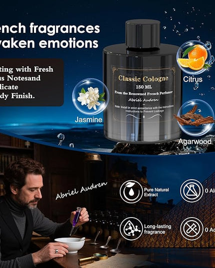 Car Air Freshener, Smart Car Air Freshener, Music-Synced RGB Ambient Lights with Auto On/Off, 150ml, Suitable for Cars, Homes, Offices, Bedrooms (Cologne)