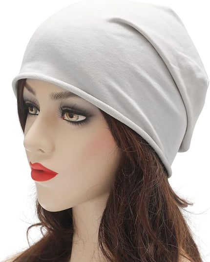 ZLYC Cotton Thin Slouchy Beanie Hat for Men Women Fashion Soft Stretch Knit Skull Cap