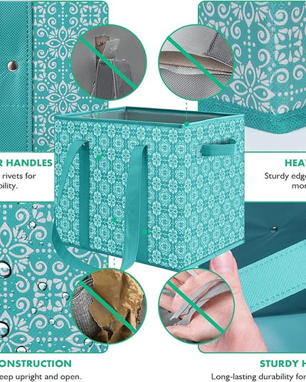 WISELIFE Reusable Grocery Bags [4 Pack],Large Grocery Tote Bag Water Resistant Shopping Bags Foldable Grocery Bag for Clothes,Shoes and Picnic,Green