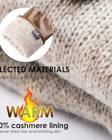 Womens Winter Leather Touchscreen Texting Warm Driving Lambskin Pure Genuine leather Gloves