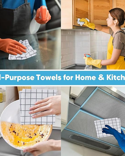 AIDEA Microfiber Cleaning Cloth Roll, 50PK, Microfiber Kitchen Towels, Reusable Paper Towels Tear Away Cloth, Lint Free Rags for House, Window, Cleaning Supplies 11.5"×11.5"