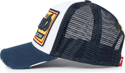 ililily Premium Howels Embroidery Vintage Baseball Cap Distressed Trucker Hat