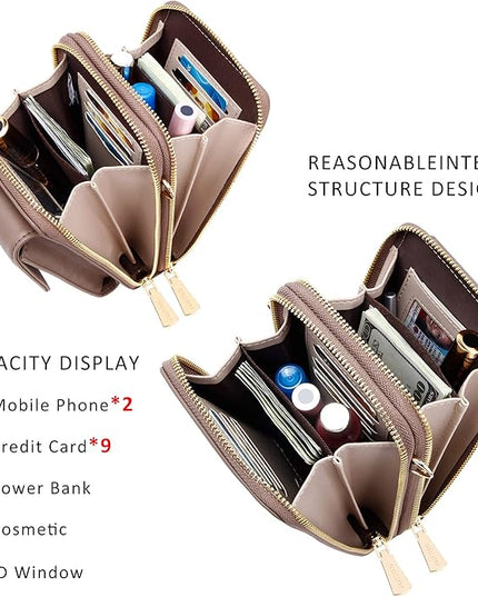 KUKOO Small Crossbody Bag Cell Phone Purse Wallet with Credit Card Slots for Women