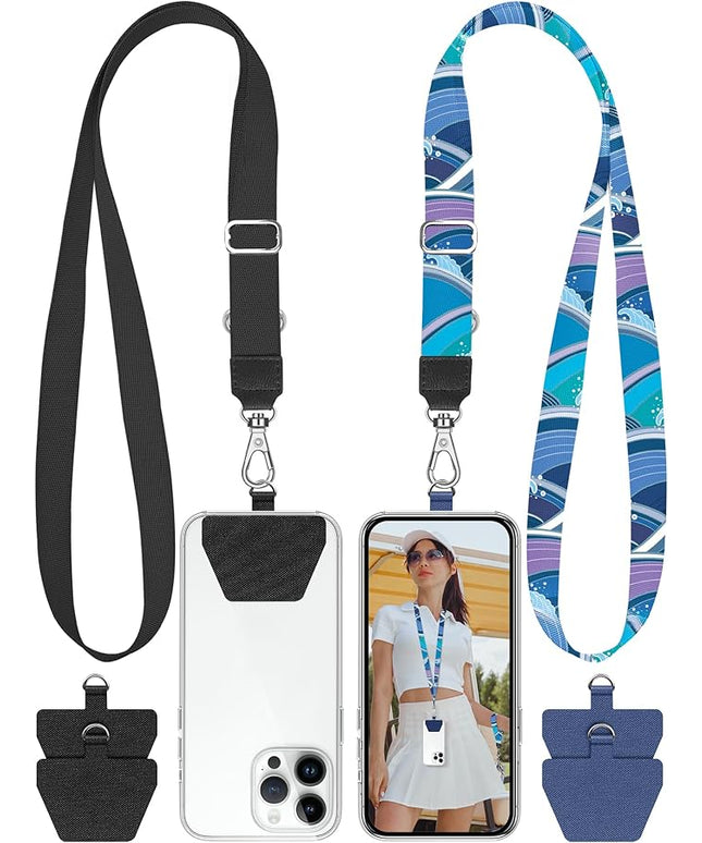 SHANSHUI Phone Lanyard, 2 Pack Durable Tether Tab Universal Nylon Phone Strap for All Smartphones