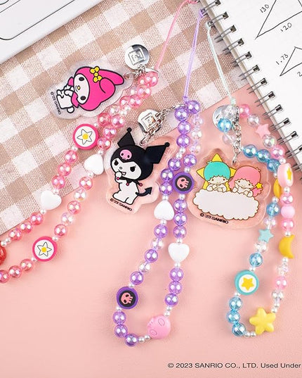 iFace Hello Kitty and Friends Beaded Wristlet Universal Phone Charm Strap - Cute Wrist Chain Lanyard Aesthetic Decor Strap for Cell Phone Camera Keys AirPods Keychains