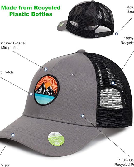 Ecofera Men's Eco-Friendly Snapback Trucker Hat Baseball Cap