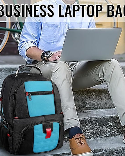 YOREPEK Travel Backpack, Extra Large 50L Laptop Backpacks for Men Women, Water Resistant College Student Bookbag Airline Approved Business Work Bag with USB Charging Port Fits 17 Inch Computer, Blue