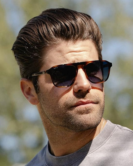 WearMe Pro Polarized Modern Aviator One-Bridge Square Mens Sunglasses