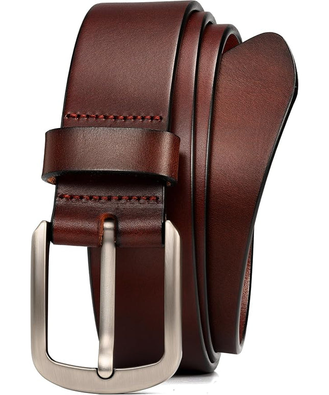 WOLFANT 1.5" Top Full Grain Leather Belt for Men in Gift Box,100% Italian Real Solid Leather