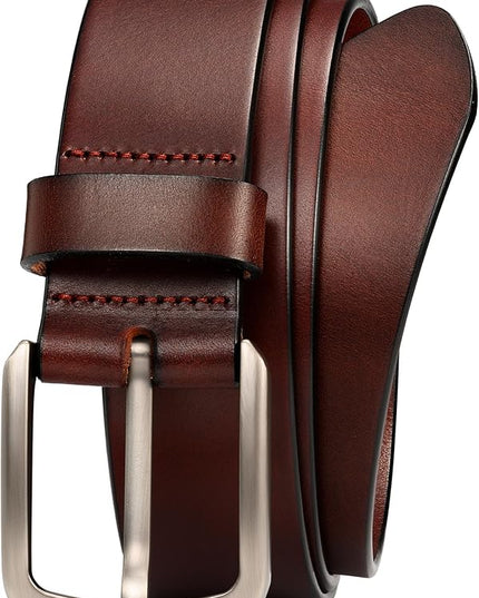 WOLFANT 1.5" Top Full Grain Leather Belt for Men in Gift Box,100% Italian Real Solid Leather