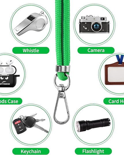 CACOE Phone Lanyard 2 Pcs-2 Pcs Adjustable Neck Strap, 4 Pcs Patches, Universal Crossbody Multifuctional Cell Phone Lanyards Compatible with Most Smartphones(Black+Dark Green)