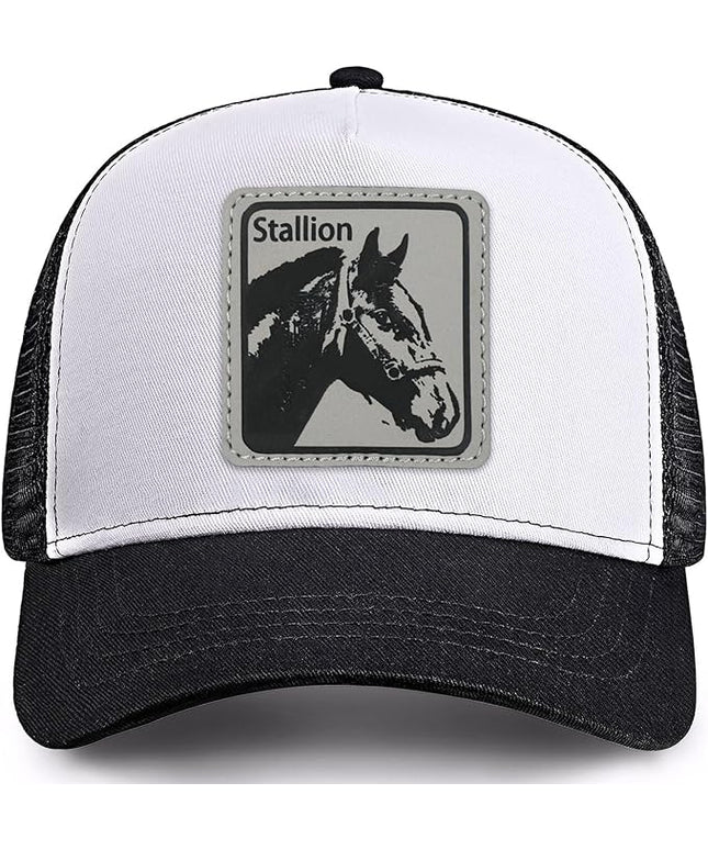 Animal Trucker Hats Leather Pattern Adjustable Snapback Mesh Animal Baseball Cap for Men