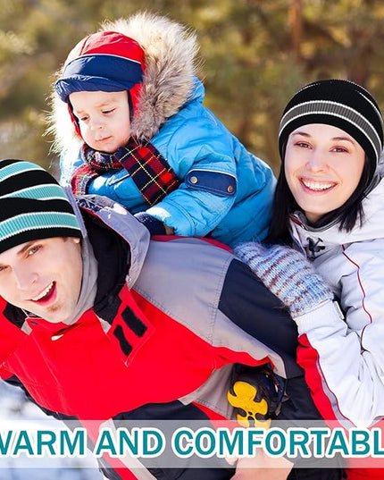 Yahenda 50 Pcs Winter Beanies Bulk for Men Women, Knitted Beanie Hats Cuffed Skull Cap Unisex