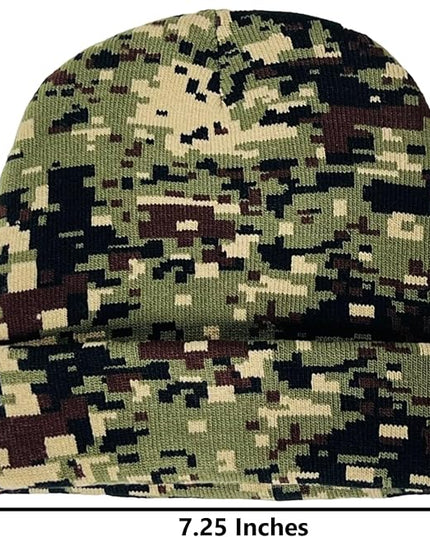 Super Soft Adult & Child Camo Print Winter Knit Beanie Set