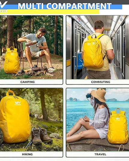 30L Commuter Backpack, Lightweight Laptop Camping Casual Daypacks, Waterproof Gym Travel School Bag Basic Backpack for Men Women-Yellow