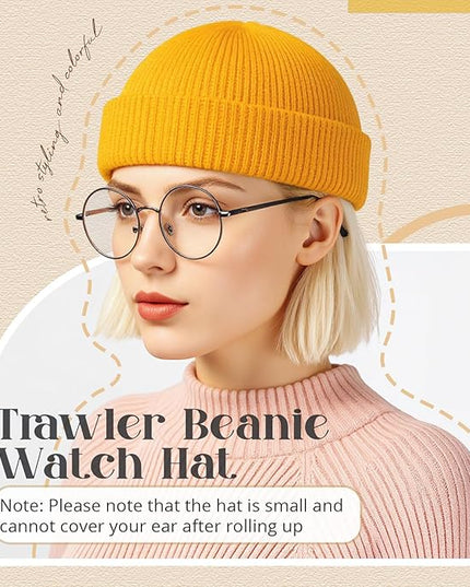 SATINIOR Trawler Beanie Watch Hat Roll-up Edge Skullcap Fisherman Beanie for Women Men