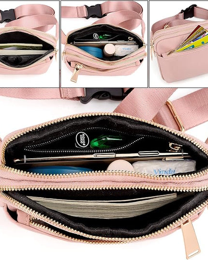 UTO Fanny Pack for Women Crossbody Trendy Fashion Belt Purse Chest Waist Hip Bumbag for Outdoor Shopping Travel Hiking
