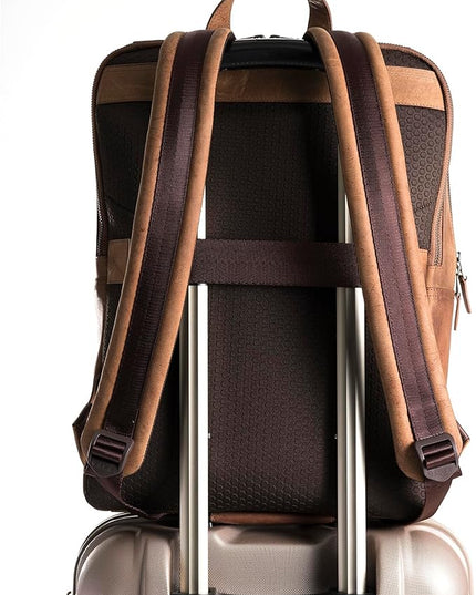 Leather Backpack for Men & Women, Classic Brown - Handcrafted Top Grain Leather vintage backpack with 17-Inch Laptop Sleeve - Lightweight, Stylish & Durable for Business, Travel, Work & Everyday Use