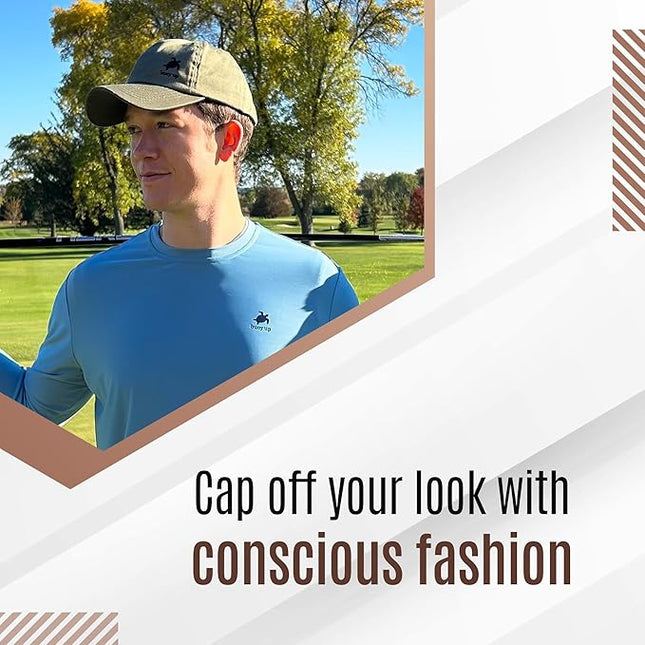 Baseball Cap with Adjustable Buckle Closure - Regular Fit Baseball Hat for Men & Women - Stylish Recycled Cotton Cap