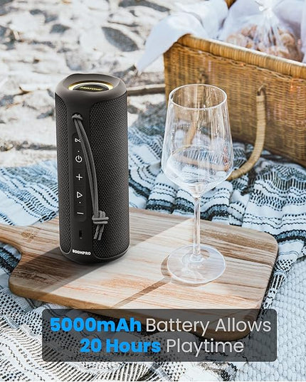 MIATONE Bluetooth Speakers 36W TWS Portable Speaker with Stereo Sound Bass, Bluetooth 5.3 Wireless USB Type C Outdoor, 5000mAh 24H Playtime IPX7 for Present, Boy Friend Gifts for him (Black)