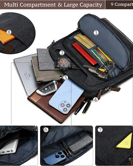mygreen Small Canvas Crossbody Shoulder Bag Messenger Bag Work Bag
