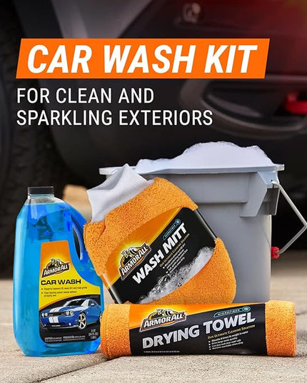 Armor All Car Wash and Cleaner Kit, Includes Cleaning Wipes for Car Interior, Cleaner Concentrate, Car Air Freshener, Microfiber Towels (8 Piece Kit)