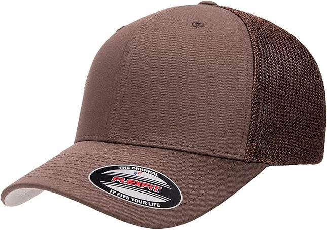 Flexfit 6511 Fitted Mid-Profile Stretchable Mesh Panels Trucker Cap | Bulk Pack Available