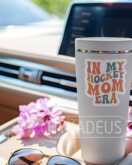(3Pcs) in My Hockey Mom Era Sticker Hockey Sticker Hockey Decals Waterproof Vinyl Decal for Book, Laptop, Phones, Tumblers, Water Bottles, Hockey Gifts for Mom Mama, 3" x 2.8"