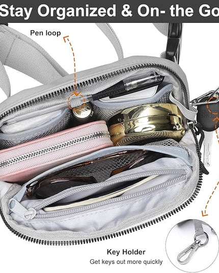 Mini Belt Bag for Women, RFID Small Fanny Pack, Womens Fashion Waist Packs with Extender Strap, Crossbody Bum Bags