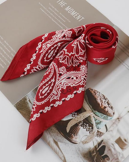 27.5 Inches Square Silk Feeling Neck Scarf for Men Necktie Silk Bandanas Pocket Square Cowboy Scarves