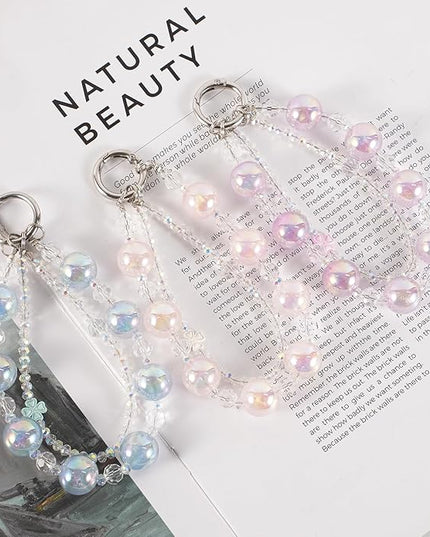 Phone Charm for Women, Anti-Theft Phone Wrist Strap Hands-Free & Beaded Chain,Tether Tab