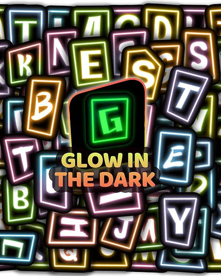 70 Pcs Alphabet Neon Stickers for Kids Glow in The Dark, Vinyl Letters A-Z Water Bottle Decals for Teens, Waterproof Skateboard Decor for Adults Kids Girls Boys