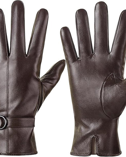 Dsane Womens Winter Leather Gloves Touchscreen Texting Warm Driving Lambskin Gloves for Christmas Gifts