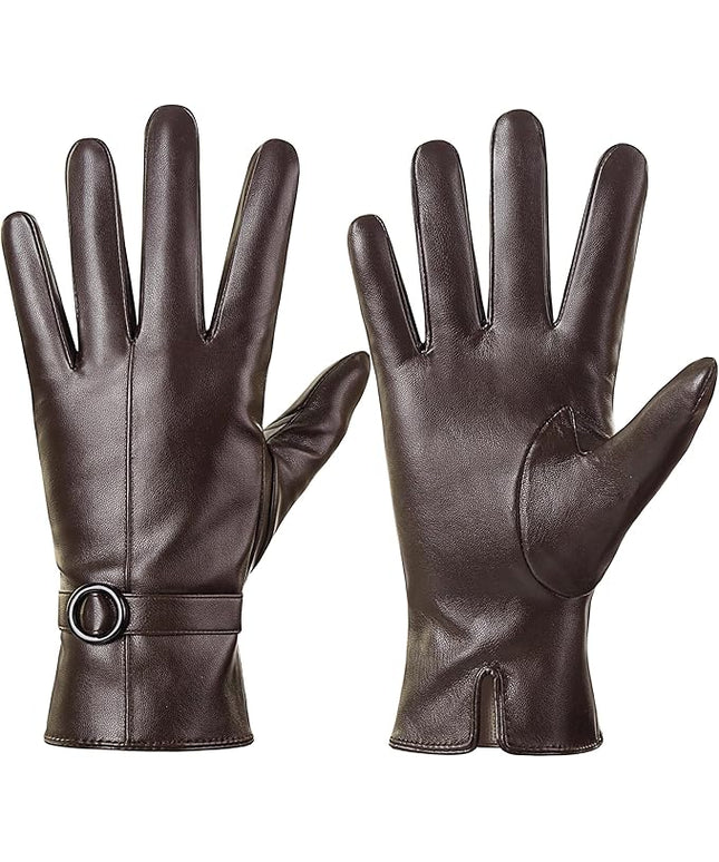 Dsane Womens Winter Leather Gloves Touchscreen Texting Warm Driving Lambskin Gloves for Christmas Gifts