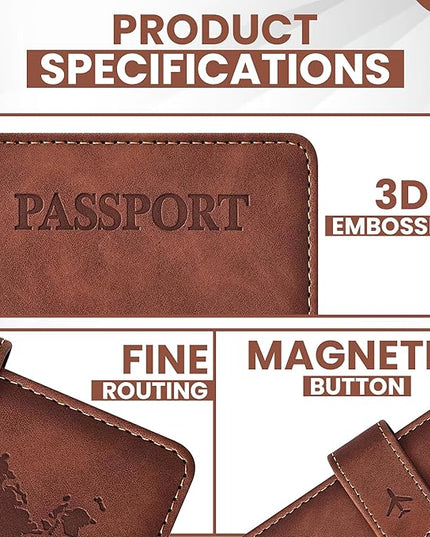 Passport Holder for Travel Essentials, Passport Wallet Cover Case for Travel Must Haves Accessories,Passport Book Holders for Women and Men